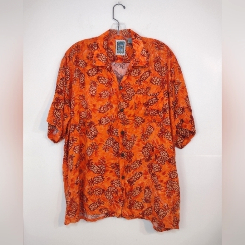 Genuine Ocean Current orange pineapples Hawaiian shirt size (XL)